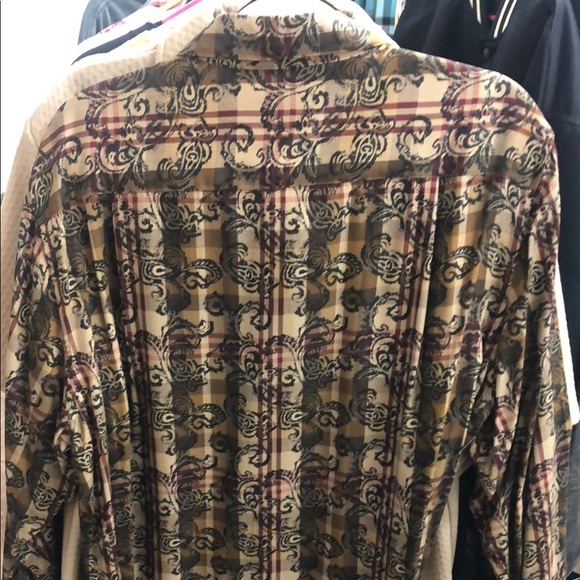 Claiborne Brown Patterned Casual Button Down Shirt - Picture 5 of 5